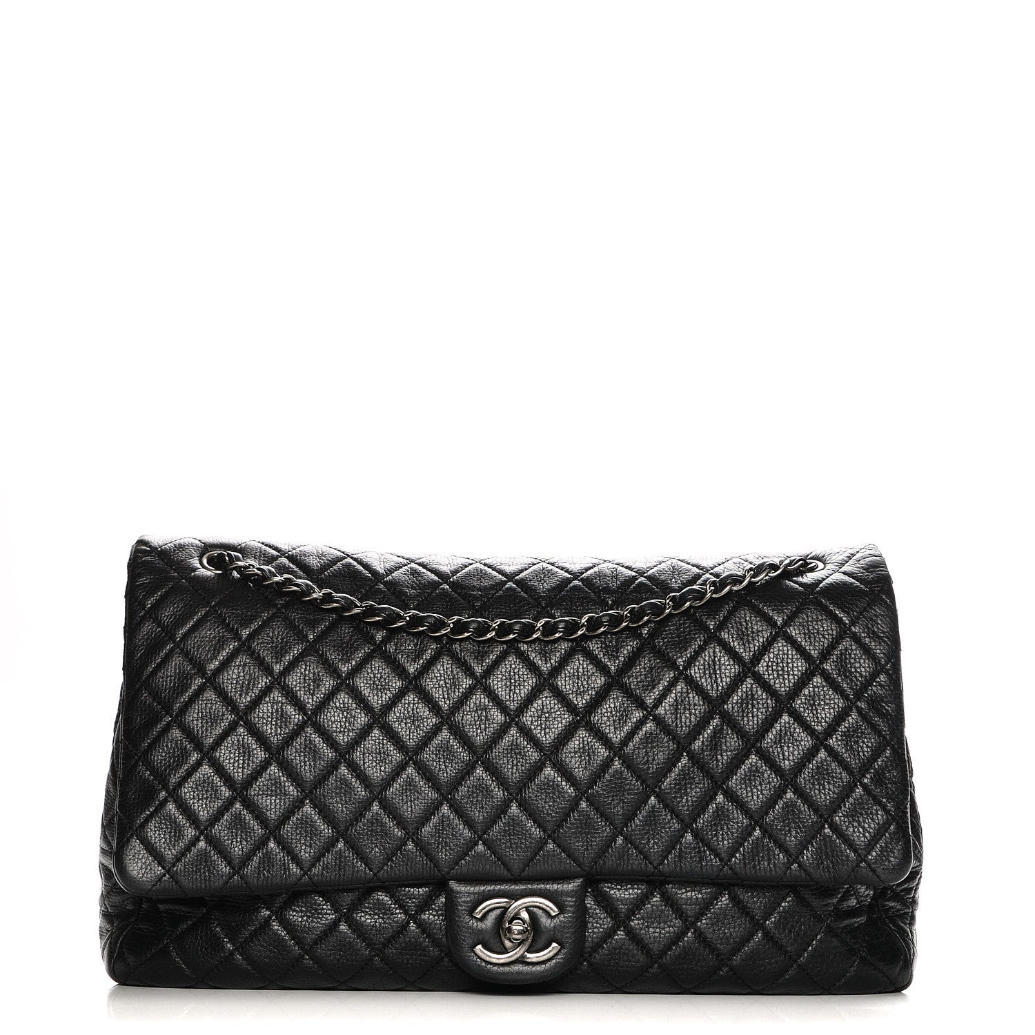 Chanel Calfskin Quilted XXL Travel Flap Bag Black 1 of 9
