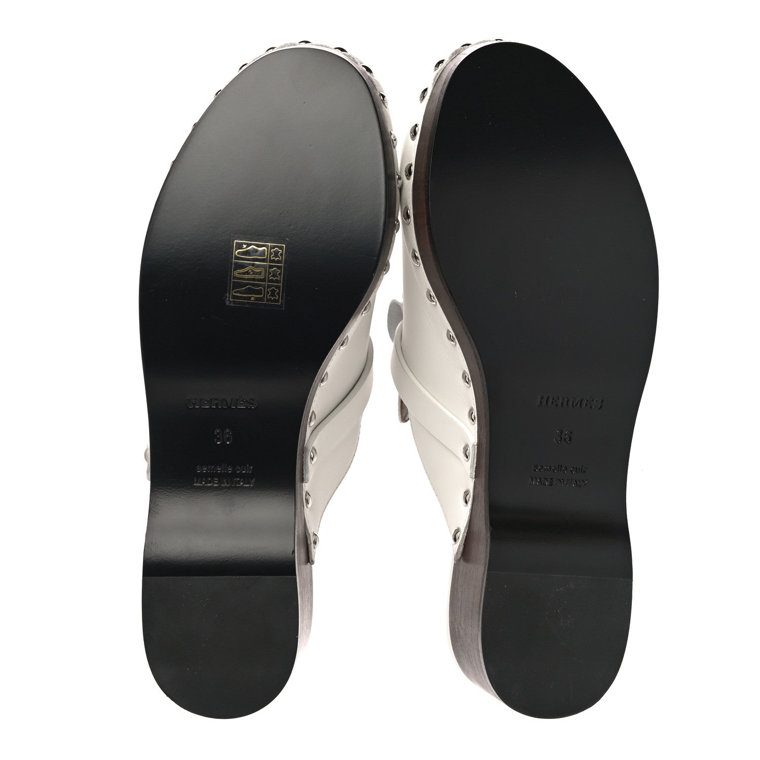 Hermes Calfskin Carlotta Mules 36 White 5 of 11