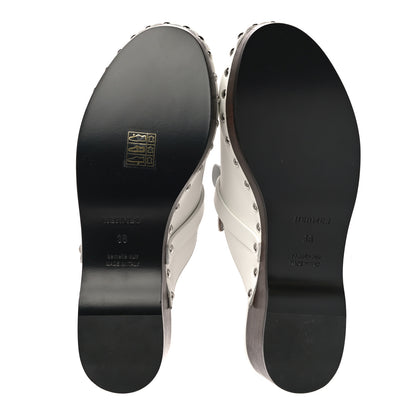 Hermes Calfskin Carlotta Mules 36 White 5 of 11