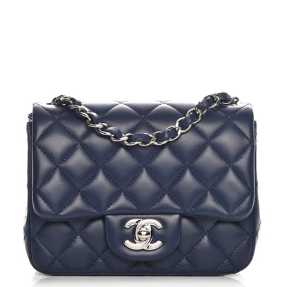 Chanel Lambskin Quilted Mini Square Flap Navy 1 of 8