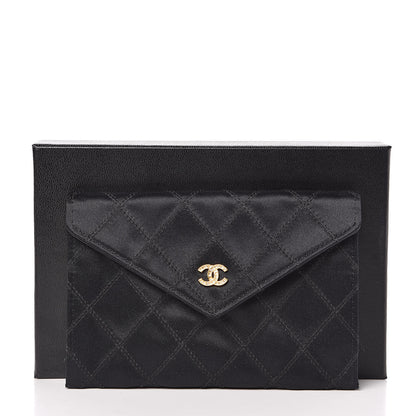 Chanel Satin Stitched Flap Card Case Black 9 of 9