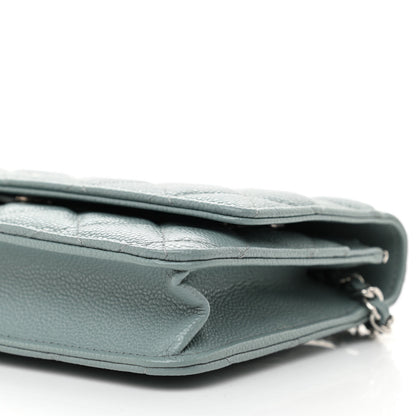 Chanel Caviar Quilted Wallet On Chain WOC Light Blue 11 of 12