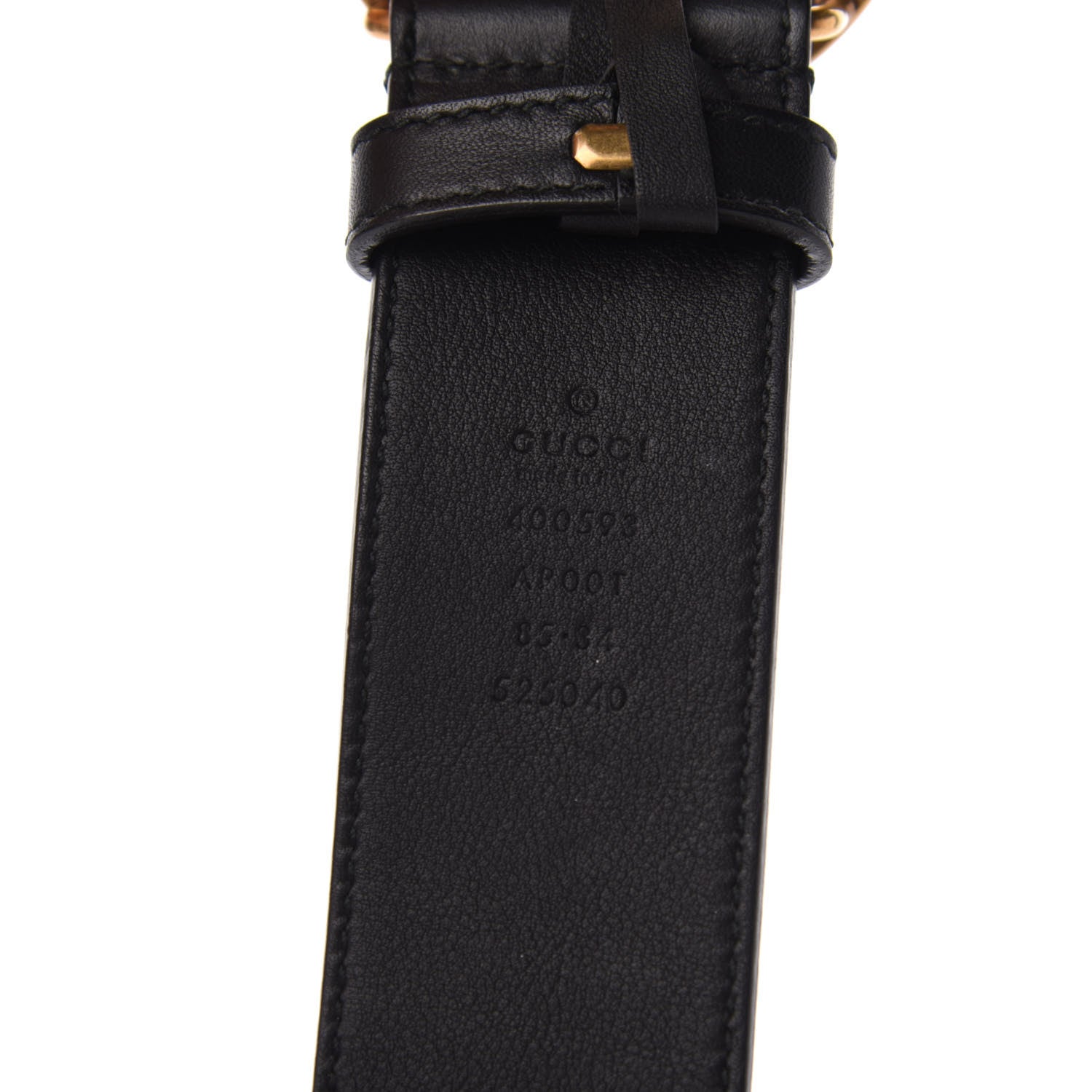 Gucci Calfskin Double G 40mm Belt 85 34 Black 3 of 6