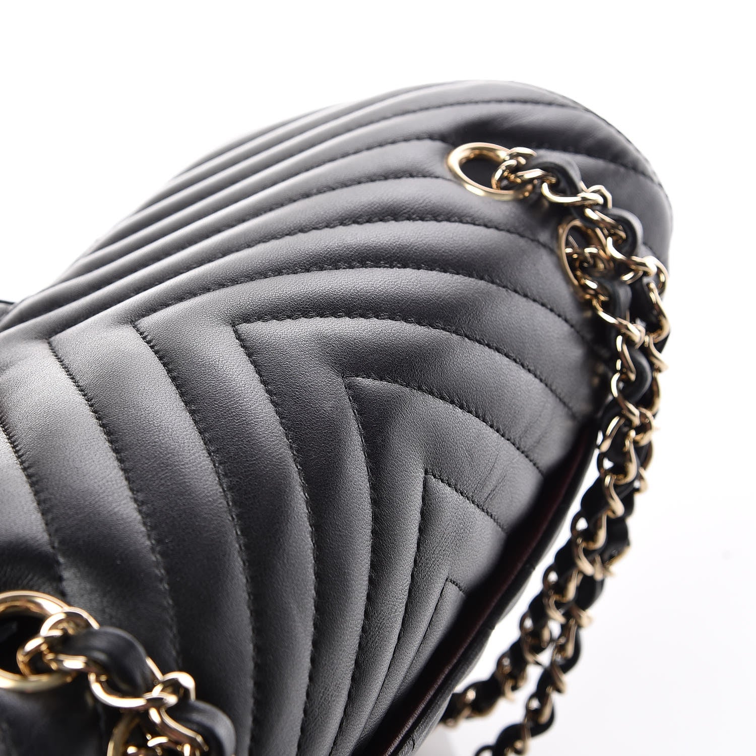 Chanel Lambskin Chevron Quilted Medium Double Flap Black 11 of 11