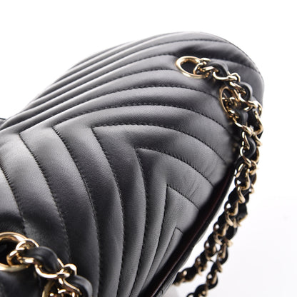 Chanel Lambskin Chevron Quilted Medium Double Flap Black 11 of 11