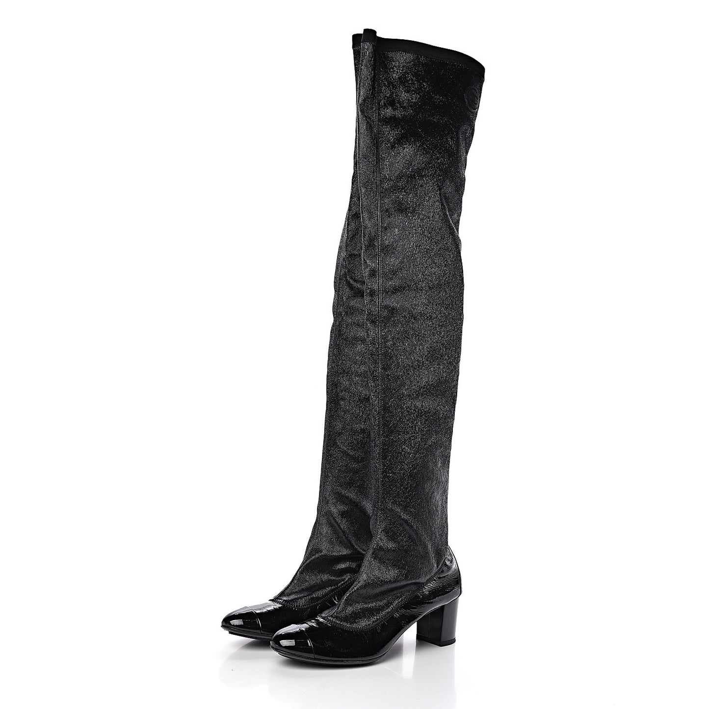 Patent Over The Knee Boots 38.5 Black