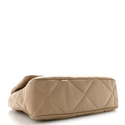 Chanel Lambskin Quilted Large Chanel 19 Flap Dark Beige 4 of 15