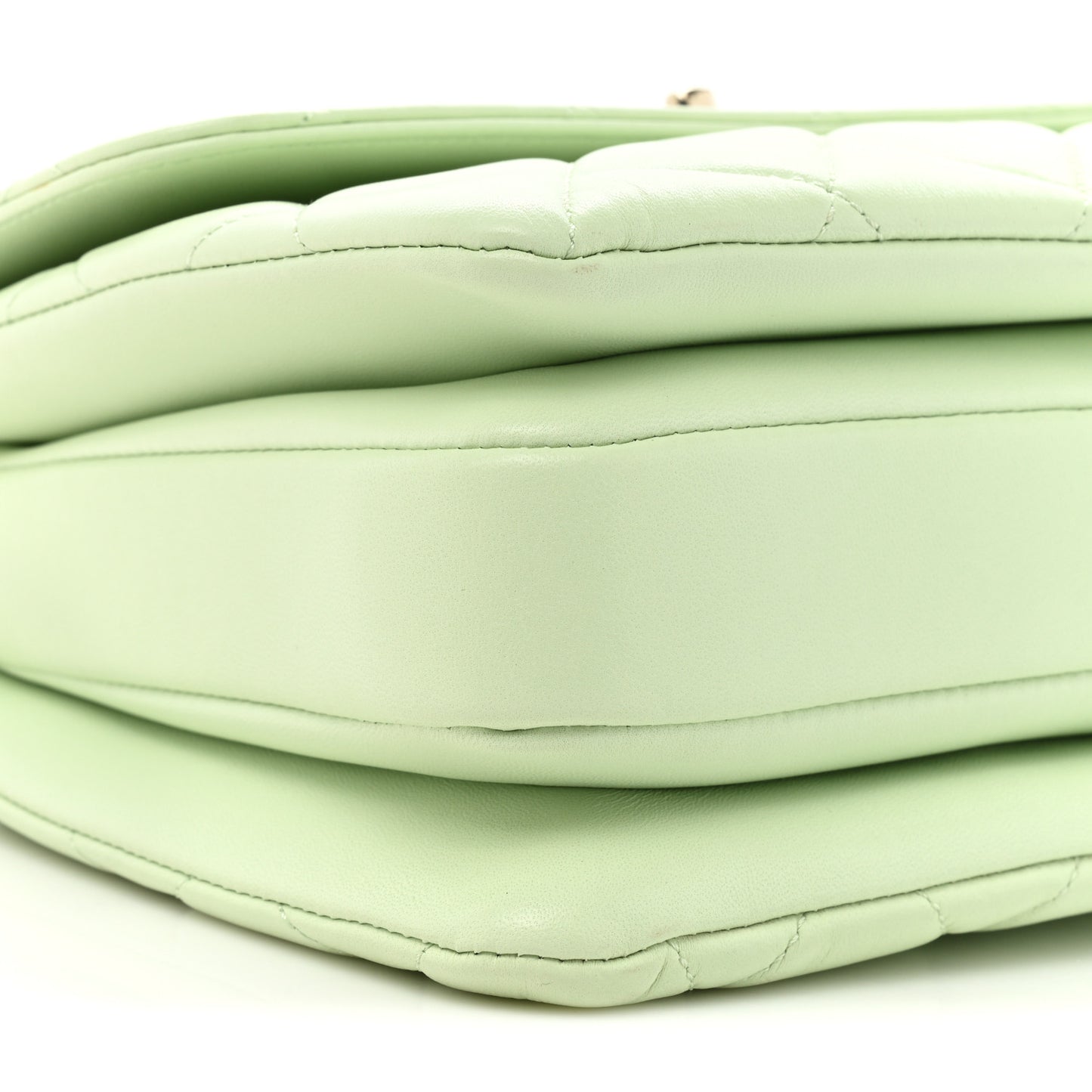 Lambskin Quilted Small Trendy CC Flap Dual Handle Bag Light Green