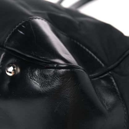 Prada Tessuto Nylon Soft Calfskin Shoulder Bag Black 9 of 15