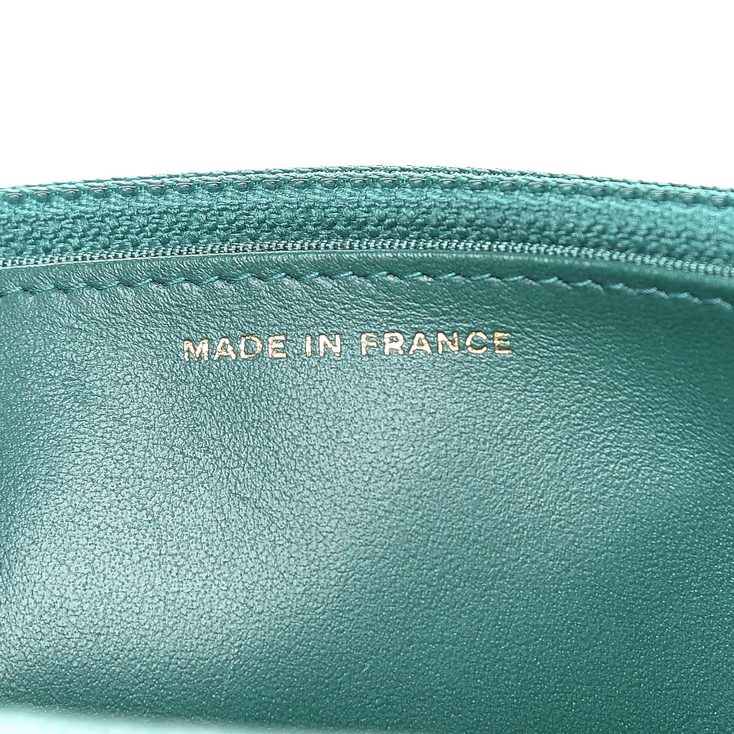 Metallic Caviar Quilted Wallet On Chain WOC Green