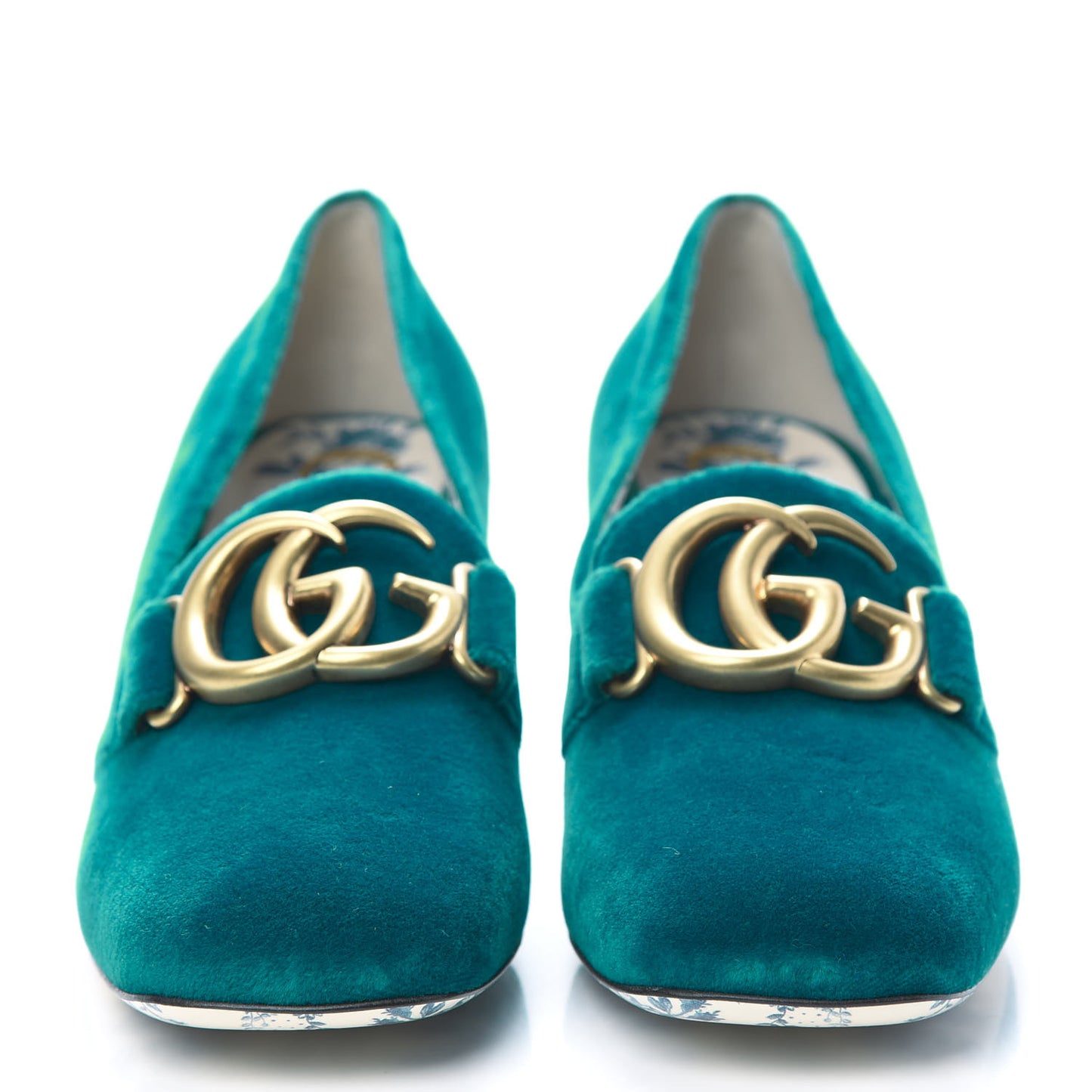 Softy Velvet GG Victoire 55mm Loafer Pumps 38 Pavone
