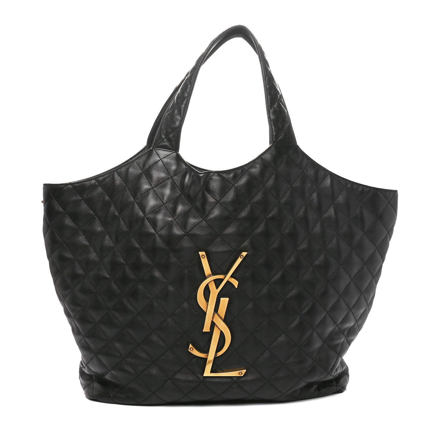 Saint Laurent Lambskin Quilted Maxi Icare Shopping Tote Black 1 of 11