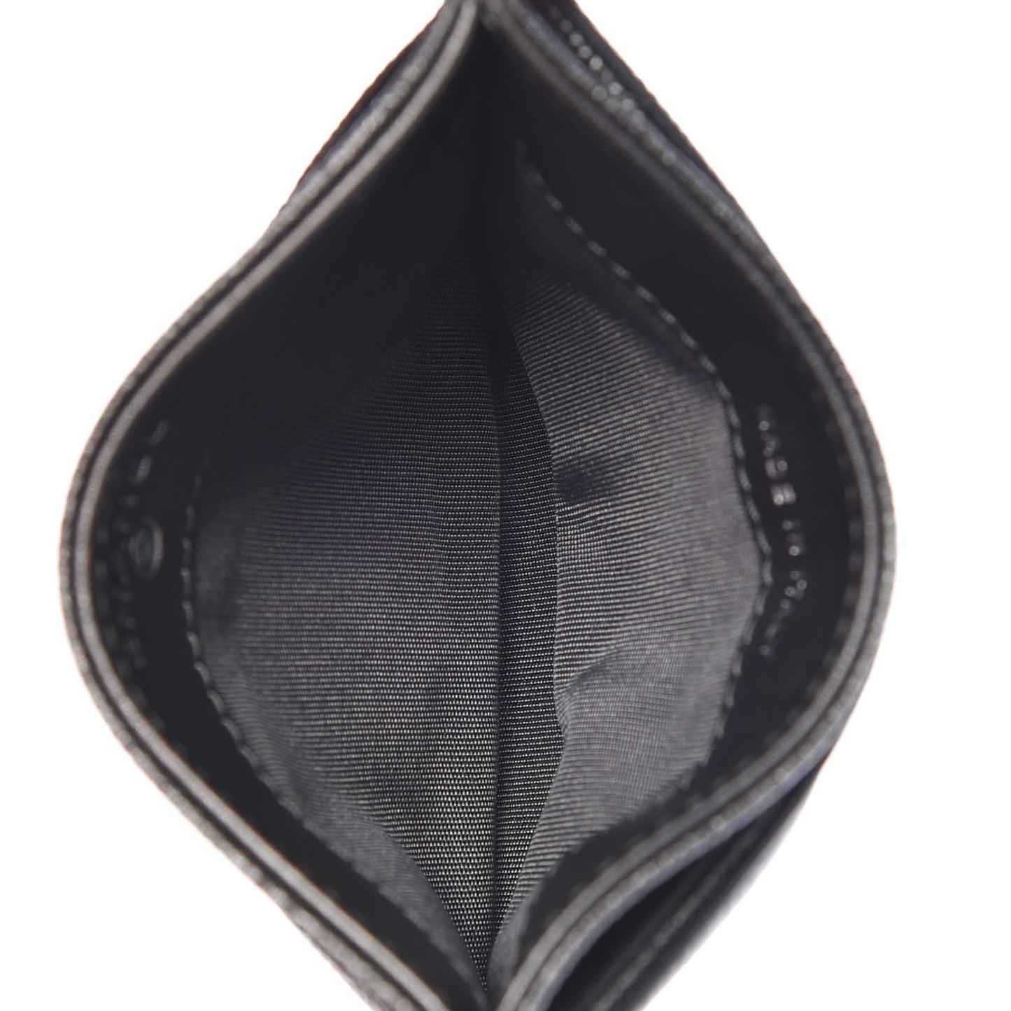 Metallic Caviar Quilted CC Card Holder Dark Silver