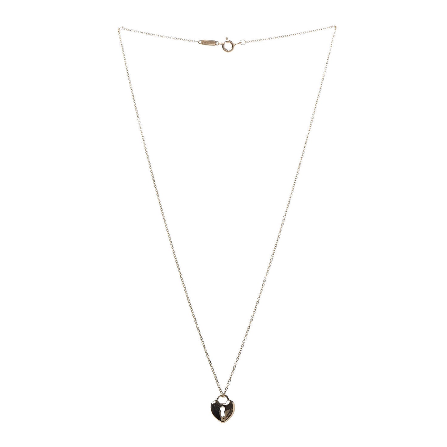 18K Yellow Gold Mini Heart Lock Pendant Necklace
