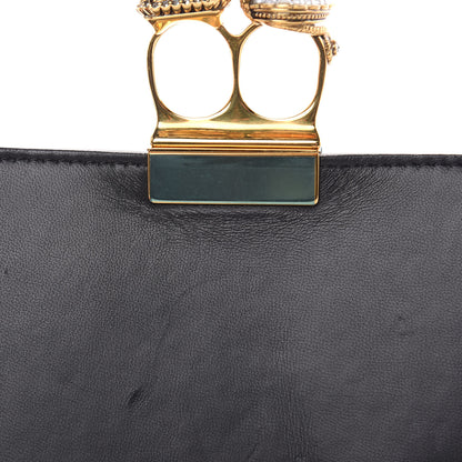 Alexander McQueen Calfskin Embroidered Knuckle Clutch Black Multi 11 of 11