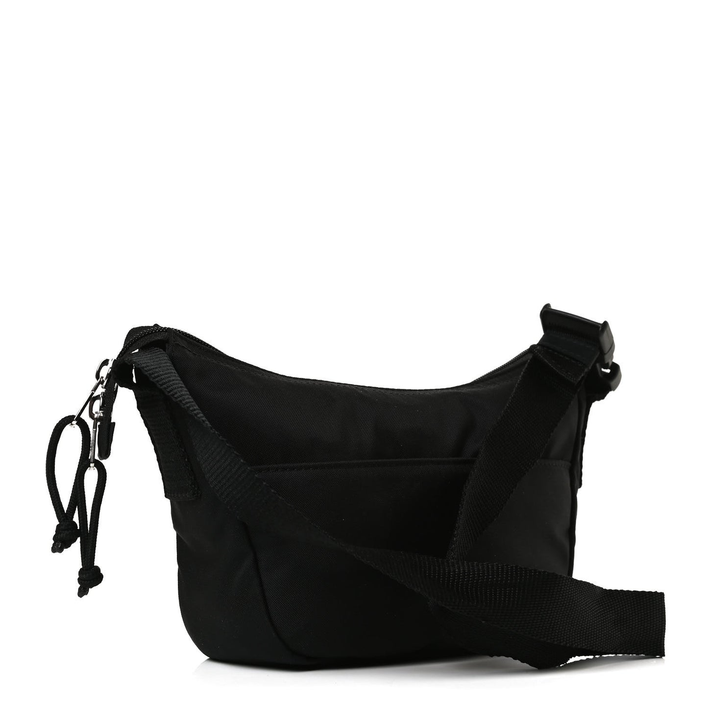 Recycled Sport Nylon Logo Embroidered Wheel Sling Bag Black White