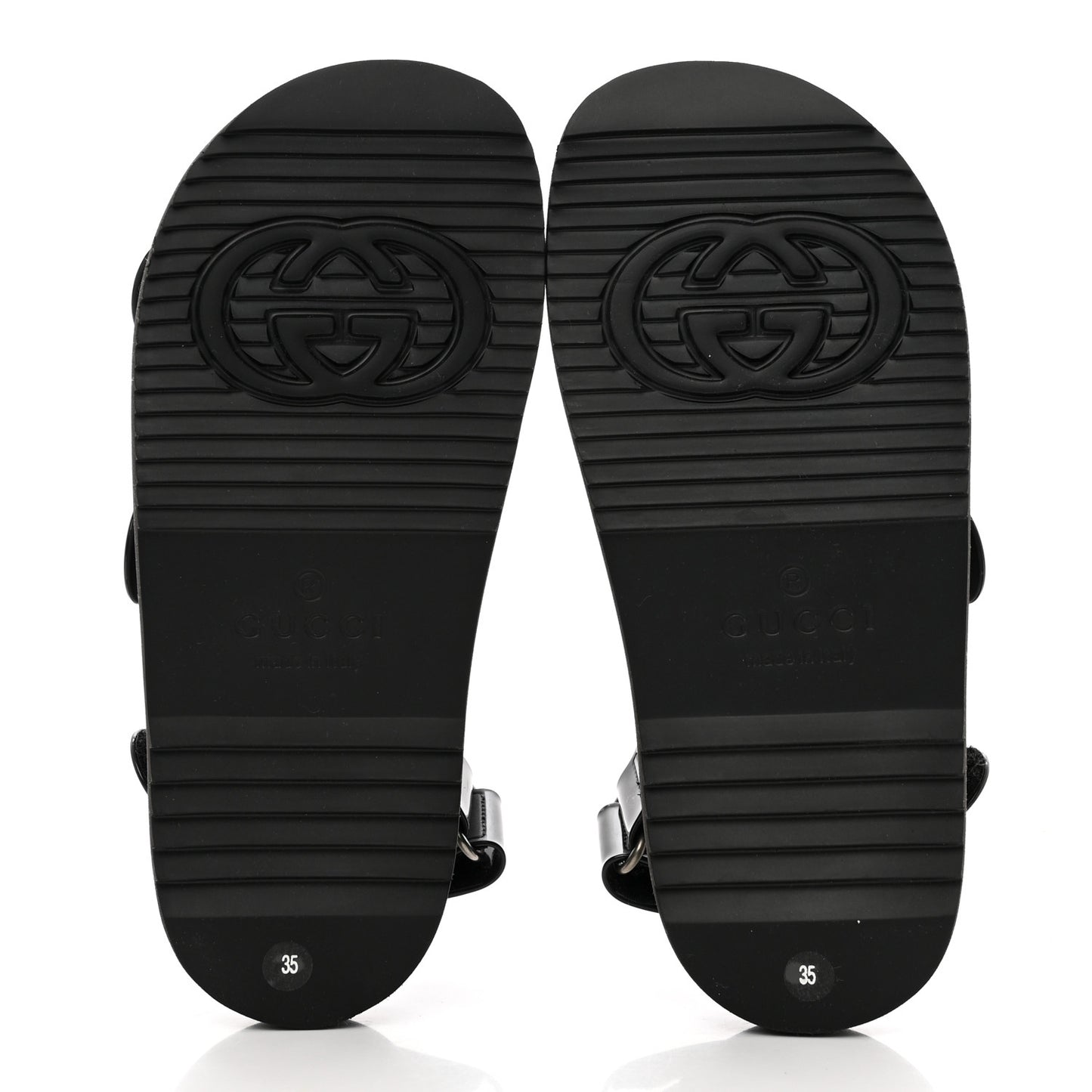 Rubber Mini Double G Womens Isla Dad Sandals 35 Black