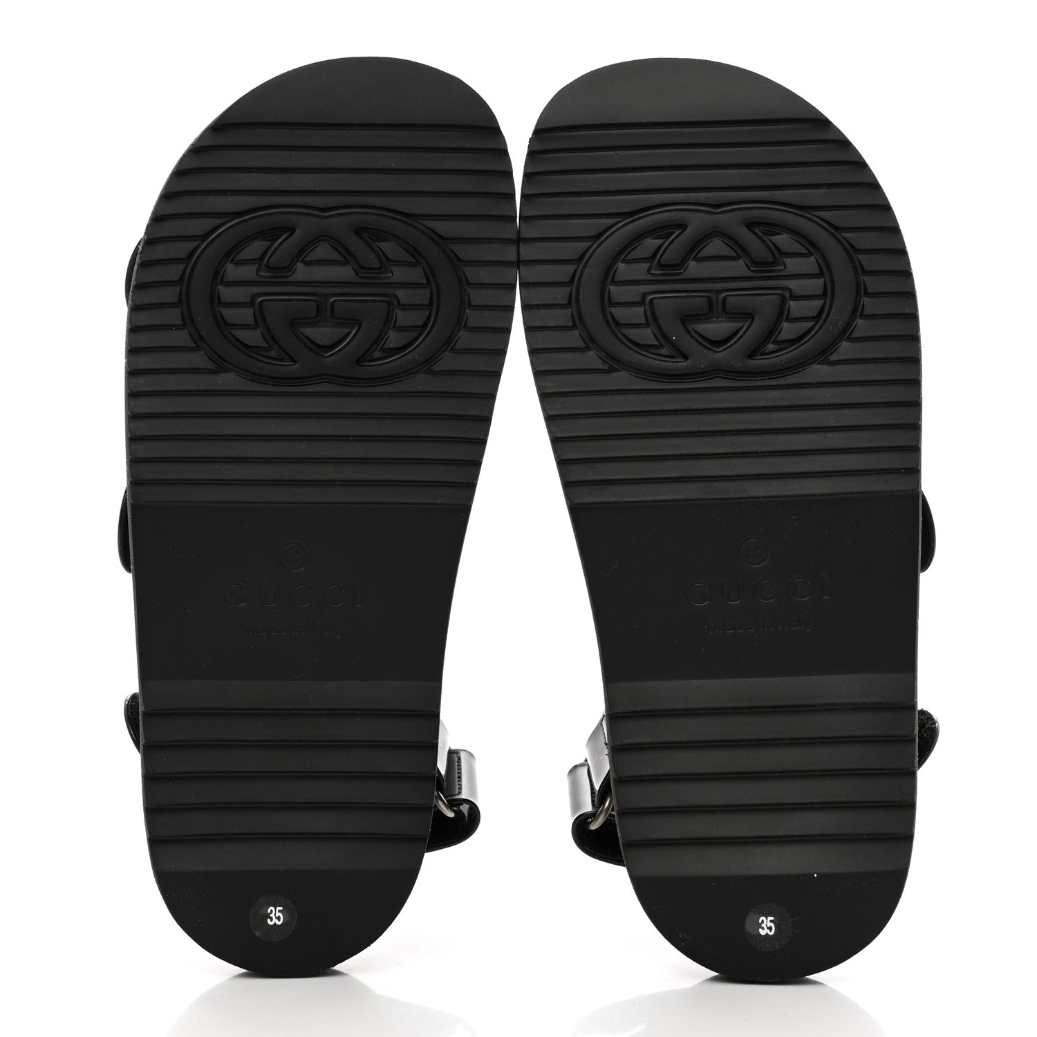 Gucci Rubber Mini Double G Womens Isla Dad Sandals 35 Black 5 of 8