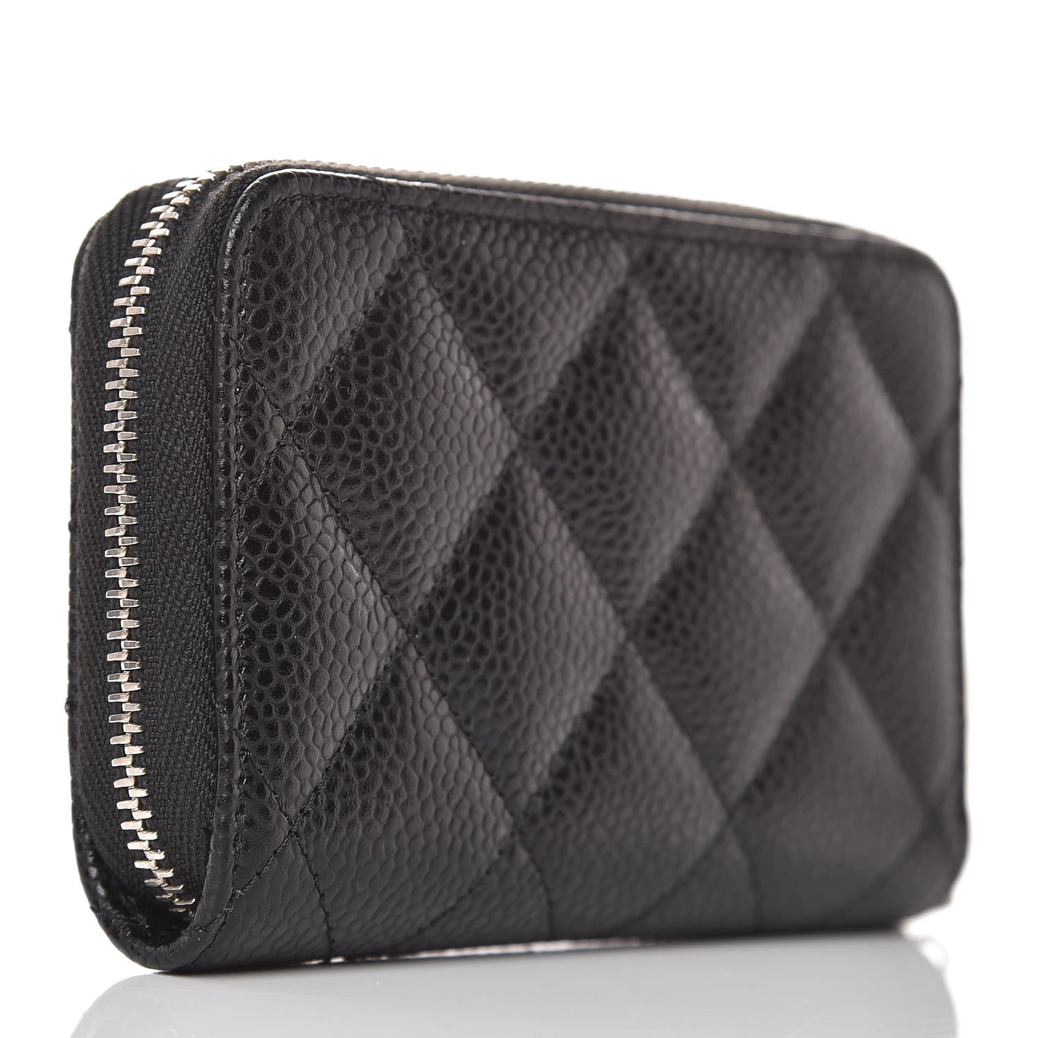 Chanel Caviar Quilted Zip Coin Purse Black 3 of 8