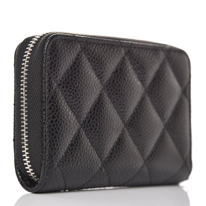 Chanel Caviar Quilted Zip Coin Purse Black 3 of 8