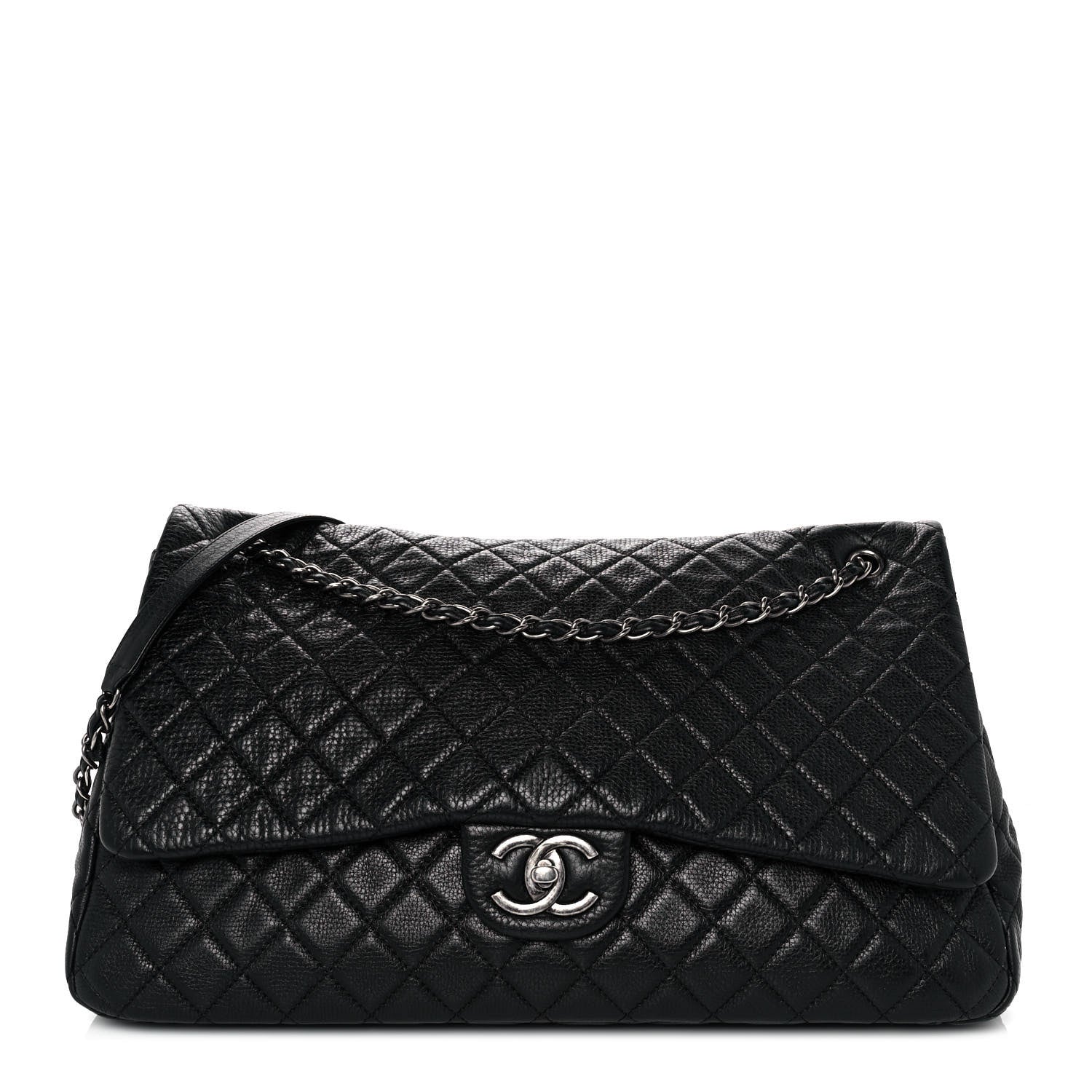 Chanel Calfskin Quilted XXL Travel Flap Bag Black 1 of 10