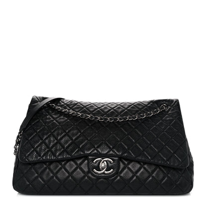 Chanel Calfskin Quilted XXL Travel Flap Bag Black 1 of 10