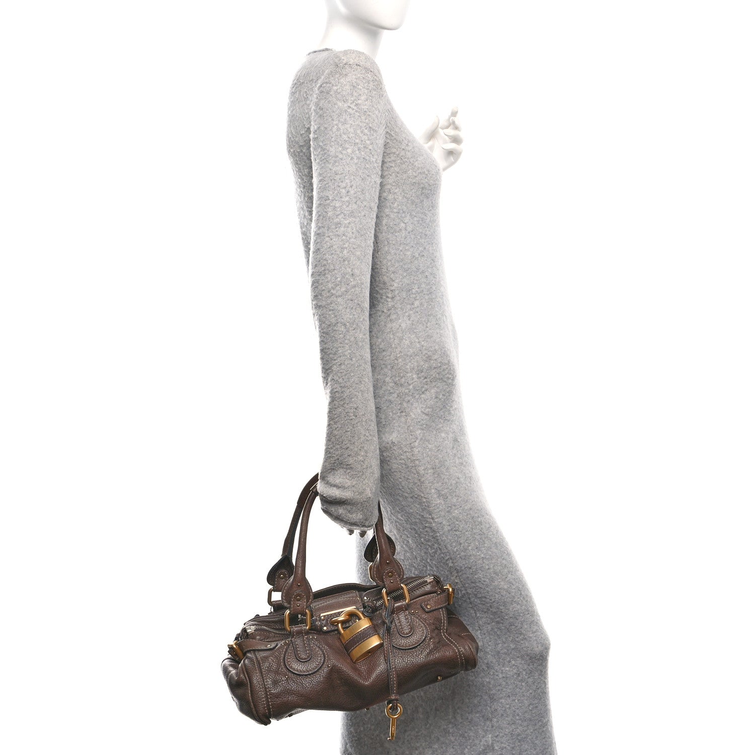 Chloe Calfskin Medium Paddington Satchel Brown 2 of 9