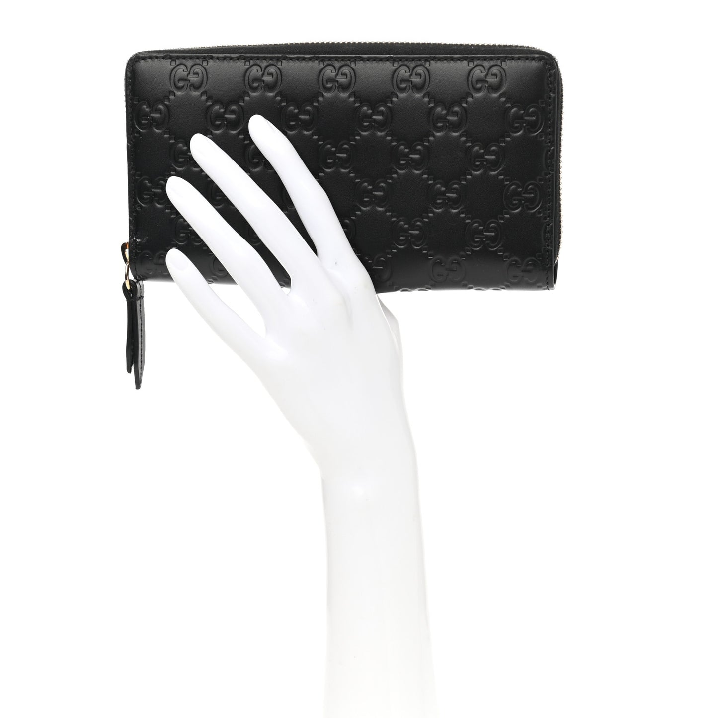 Guccissima Signature Zip Around Wallet Black