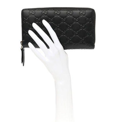 Gucci Guccissima Signature Zip Around Wallet Black 2 of 8