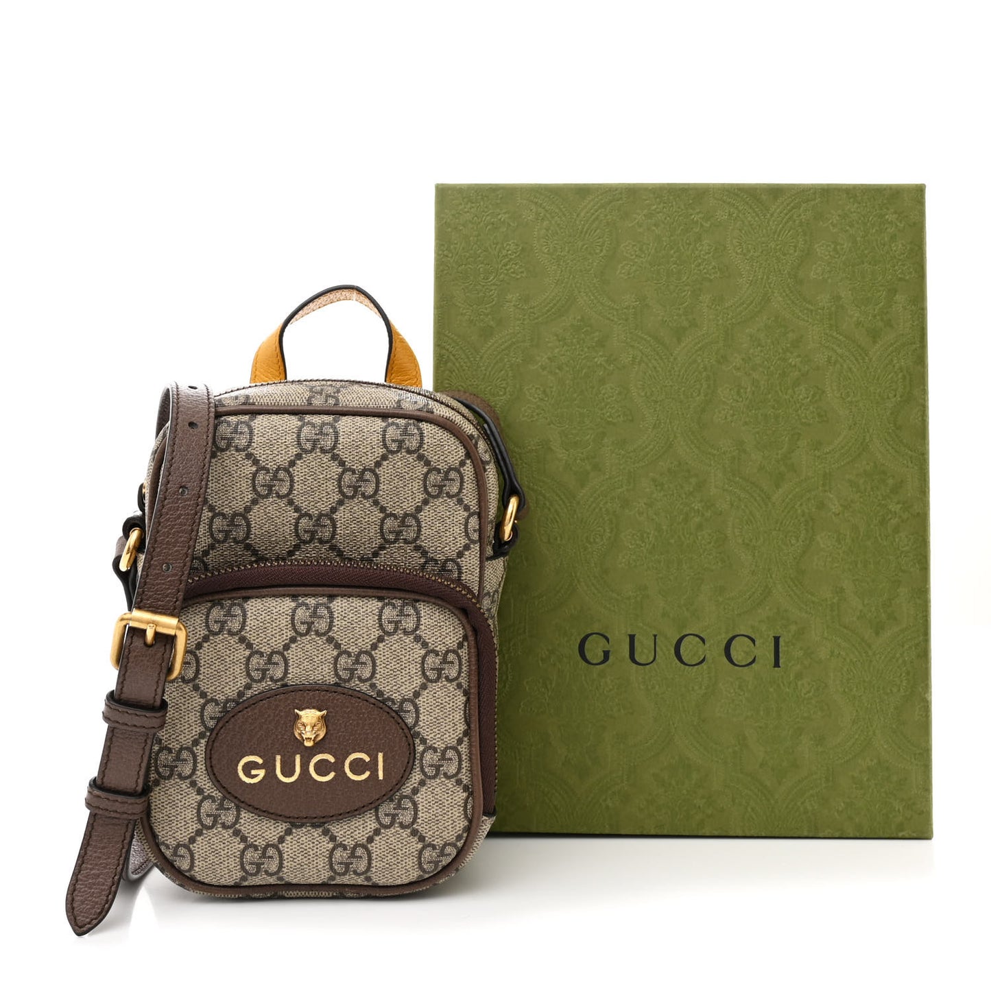 GG Supreme Monogram Mini Neo Vintage Double Zip Messenger Bag Beige New Acero Crop