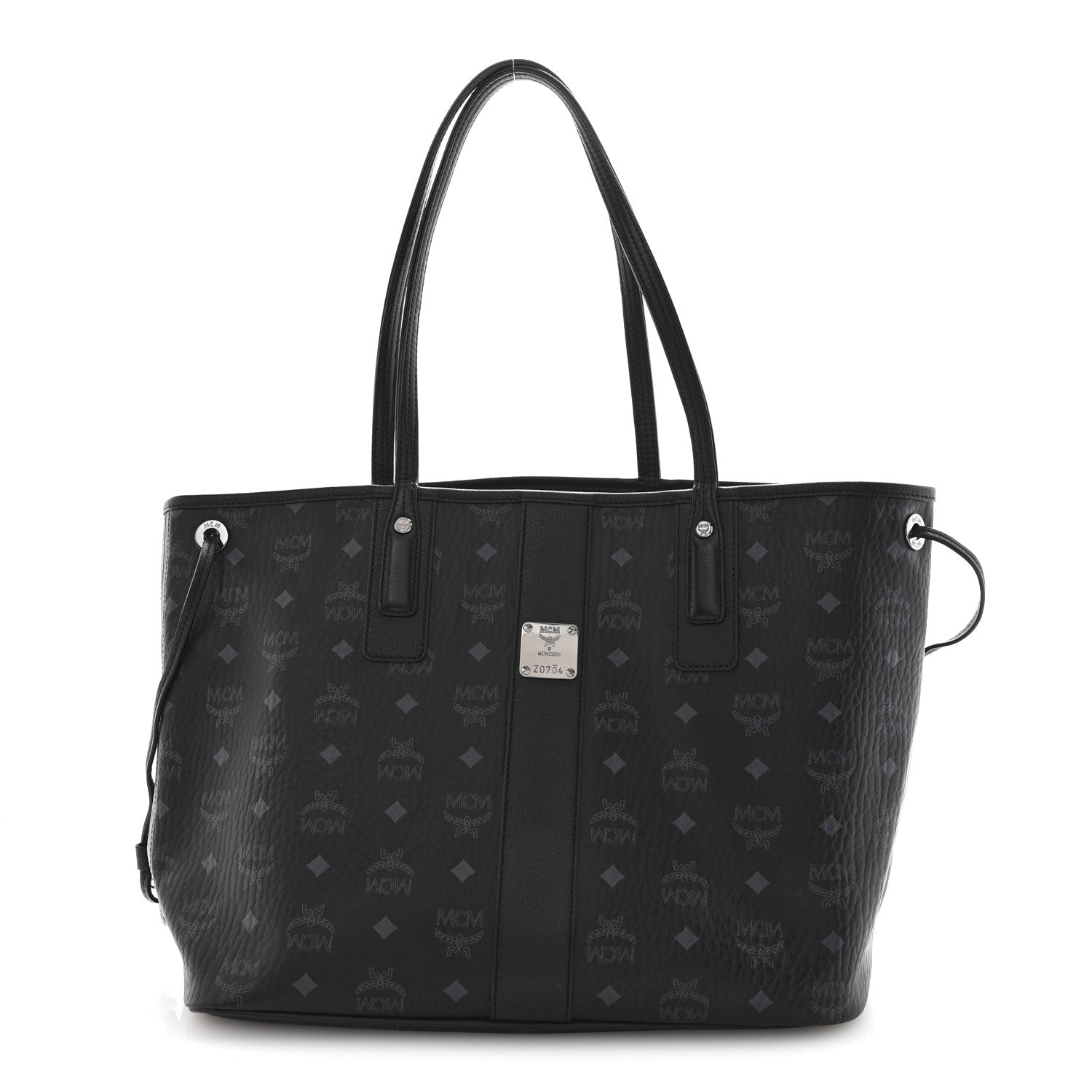 MCM Visetos Medium Liz Reversible Shopper Tote Black 1 of 16