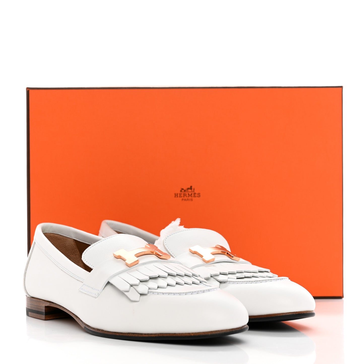 Calfskin Womens Royal Loafers 38 White