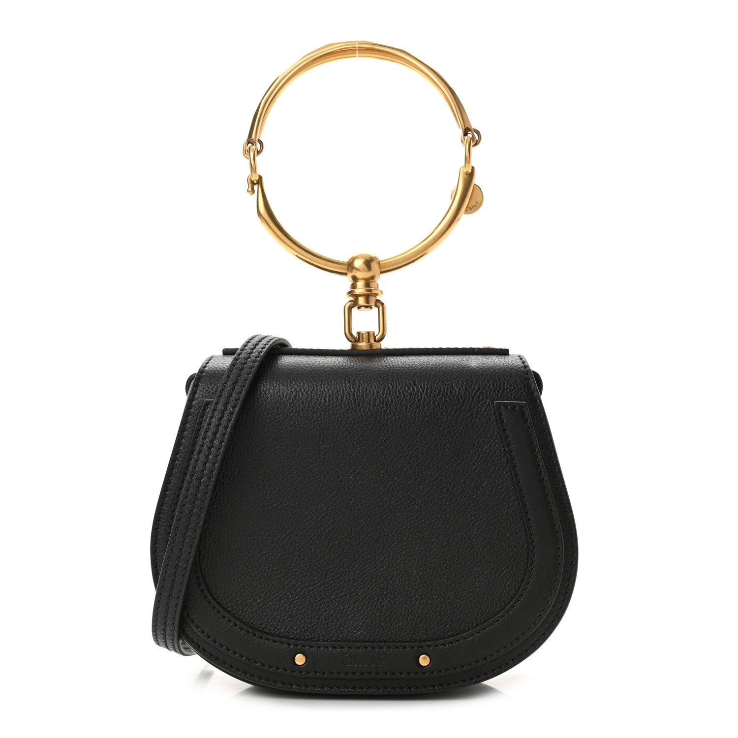 Chloe Calfskin Suede Small Nile Bracelet Bag Black 1 of 10