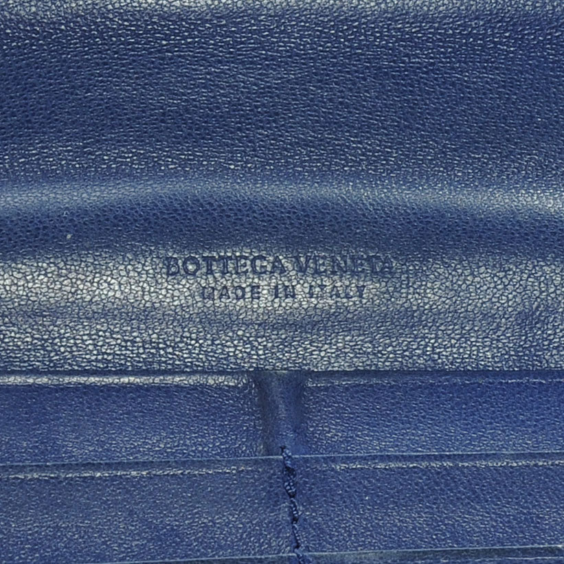 Bottega Veneta Nappa Intrecciato Double Zip Wallet Navy 6 of 8