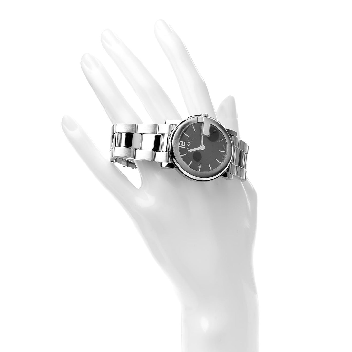 Stainless Steel 36mm G-Round Quartz Watch Black