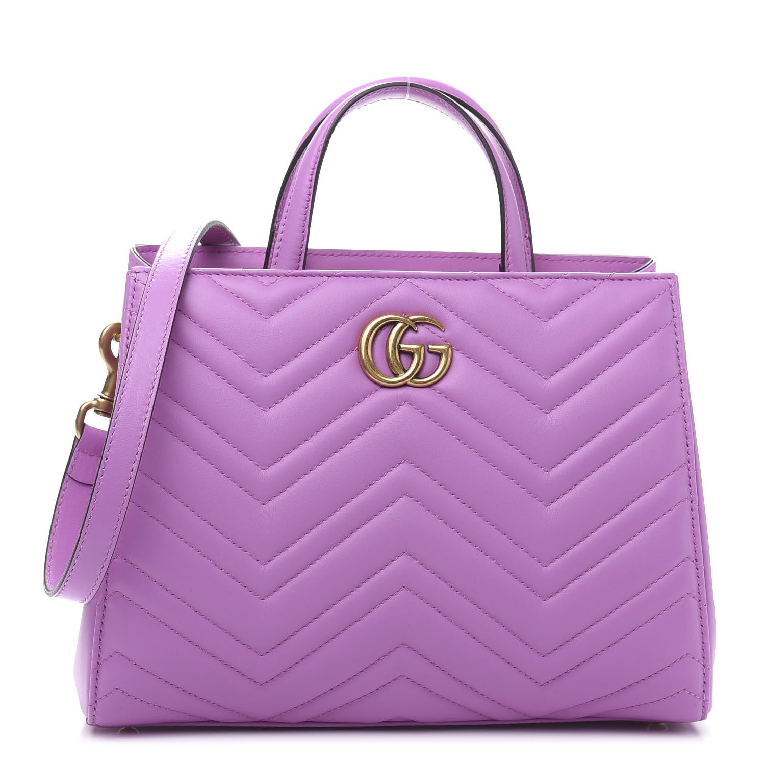 Gucci Calfskin Matelasse Small GG Marmont Tote Candy Mousse 1 of 12