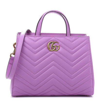 Gucci Calfskin Matelasse Small GG Marmont Tote Candy Mousse 1 of 12