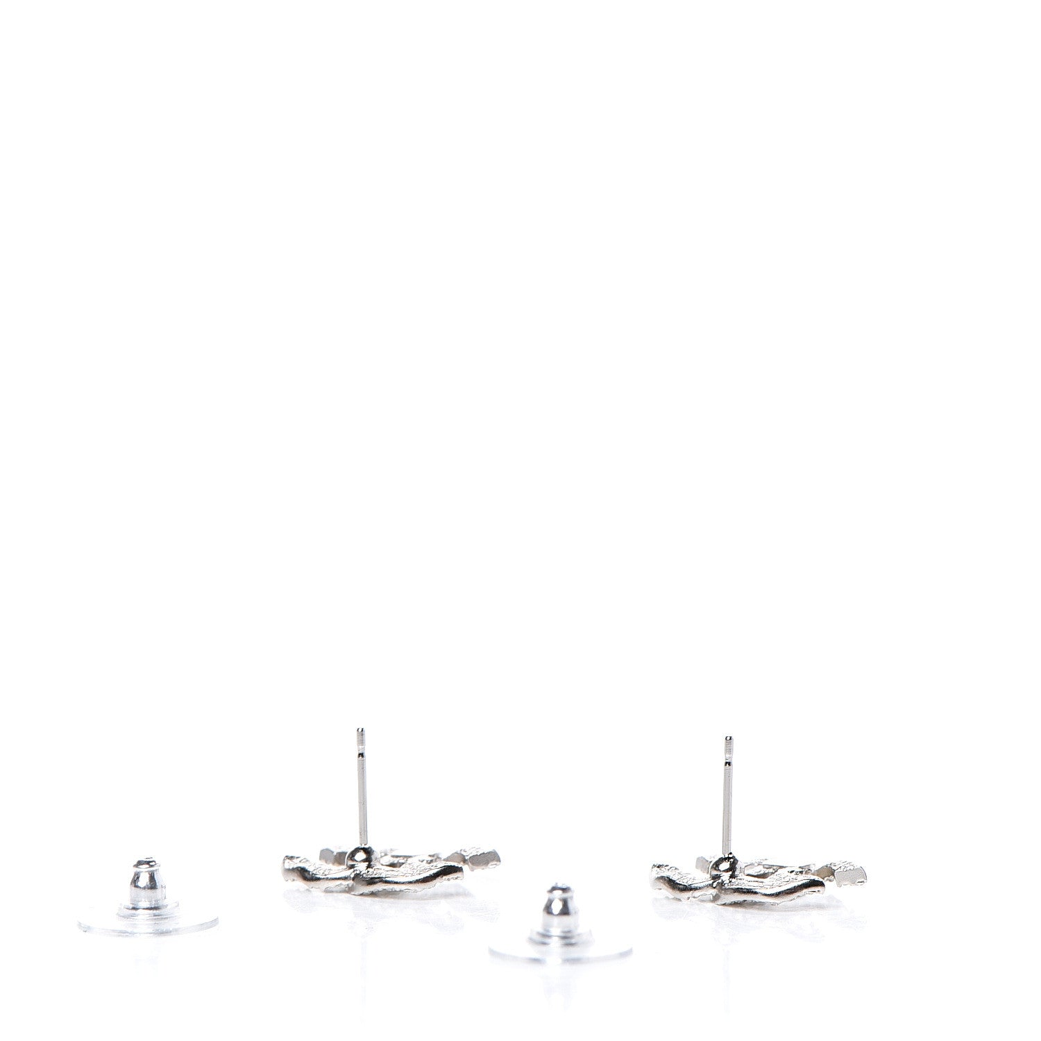Chanel Crystal CC Earrings Silver 3 of 5