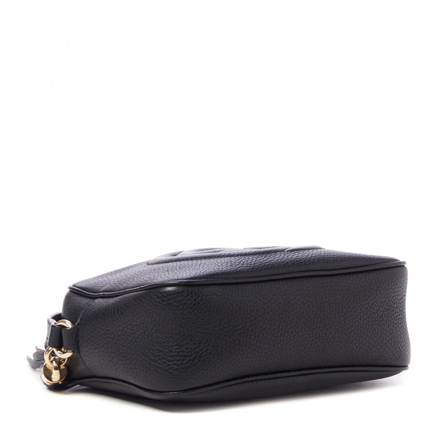 Pebbled Calfskin Small Soho Disco Bag Black