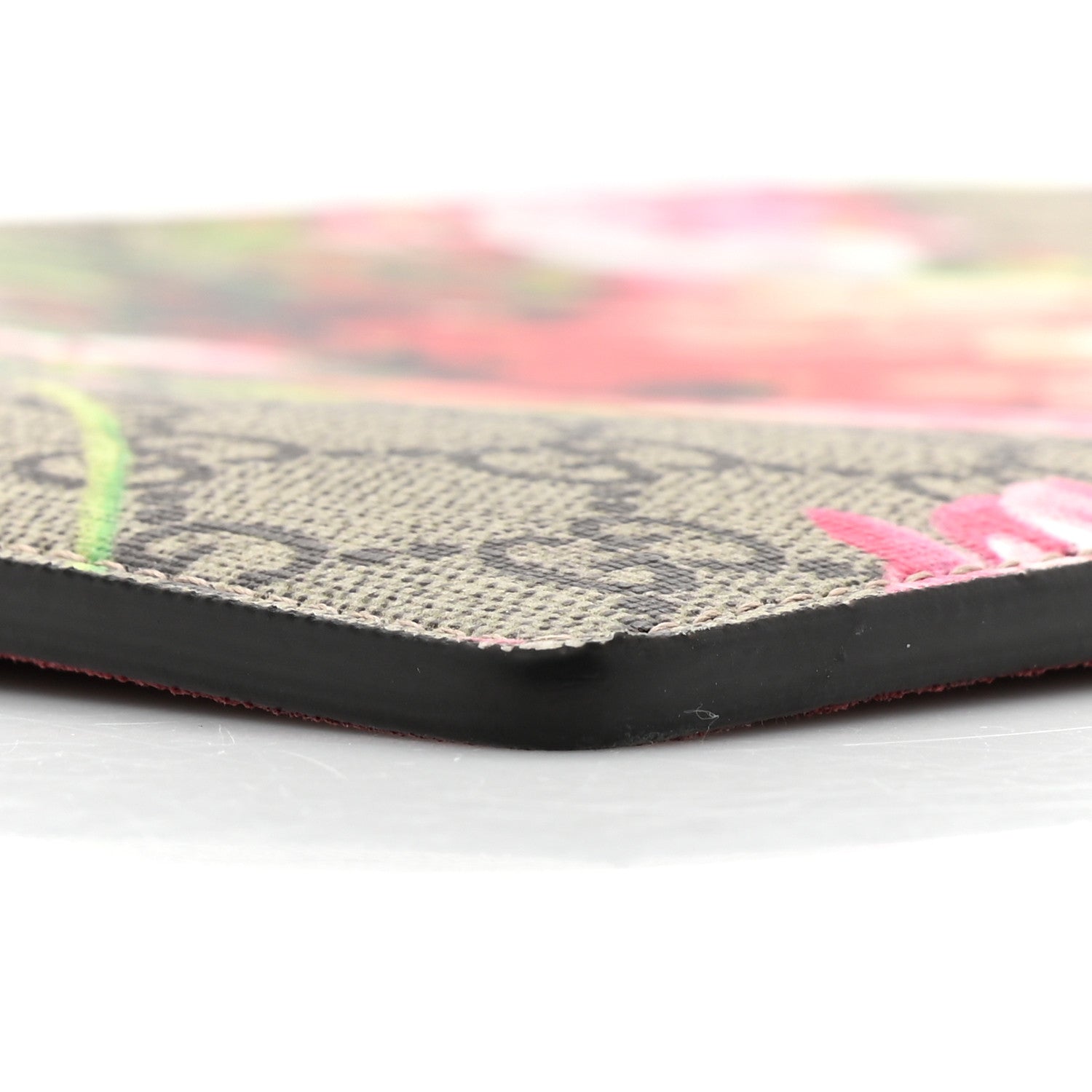 Gucci GG Supreme Monogram Blooms Suede Large Zip Pouch Beige Multicolor Dry Rose 8 of 13