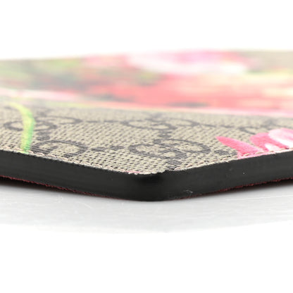 Gucci GG Supreme Monogram Blooms Suede Large Zip Pouch Beige Multicolor Dry Rose 8 of 13