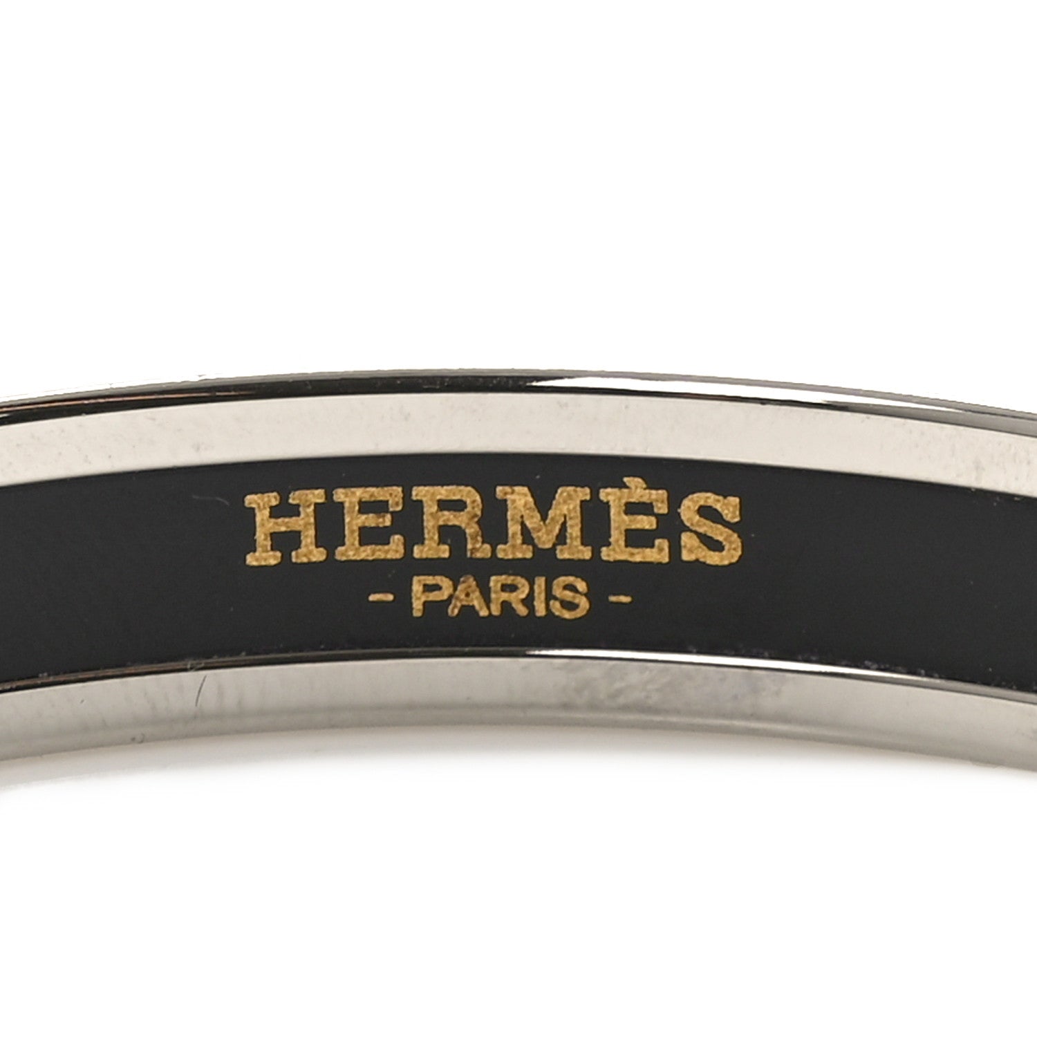 Hermes Enamel Printed Narrow L'Arrier Main Bracelet 65 Gris Platine White 4 of 5