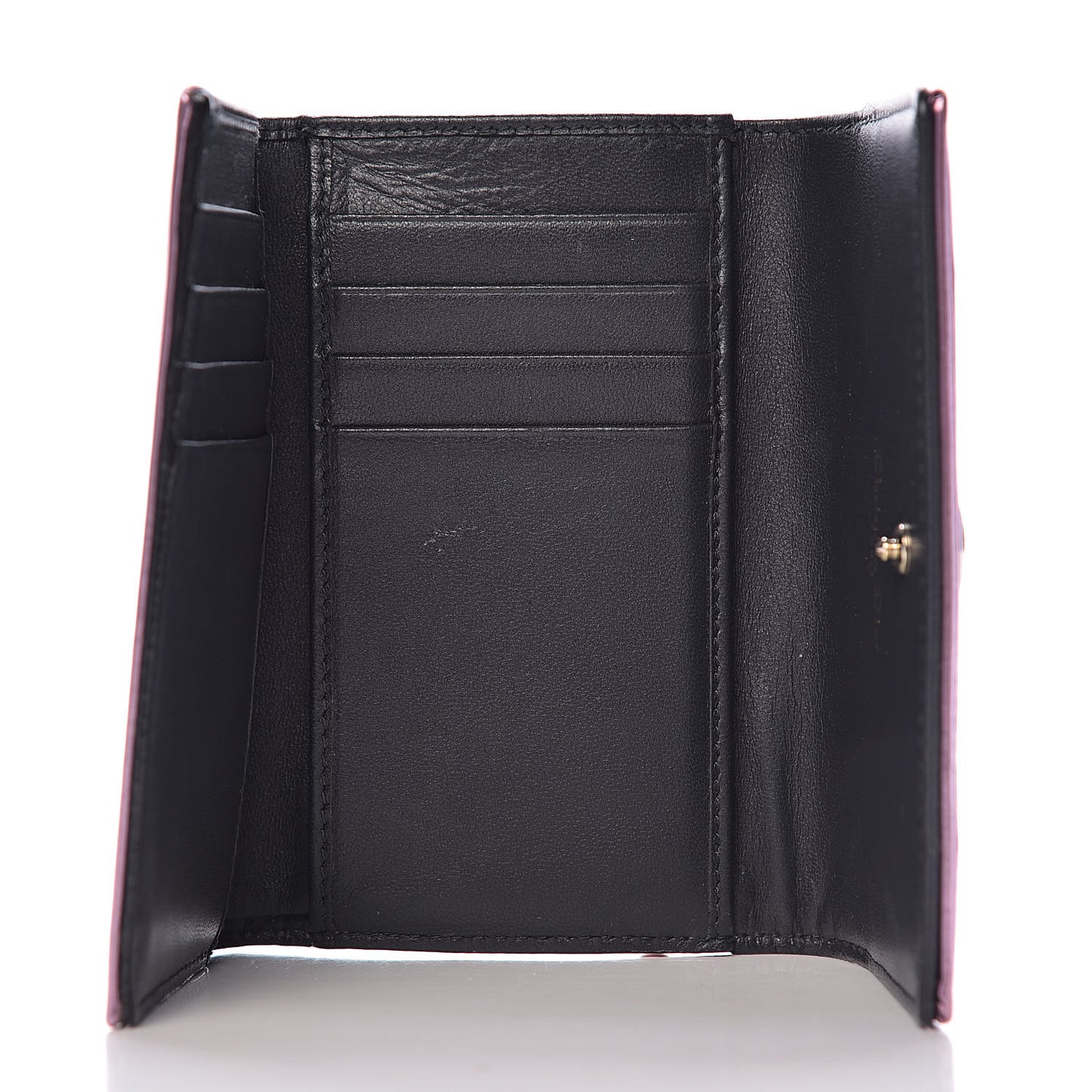 Metallic Patent Micro-Cannage Diorama Elancee Wallet Pink