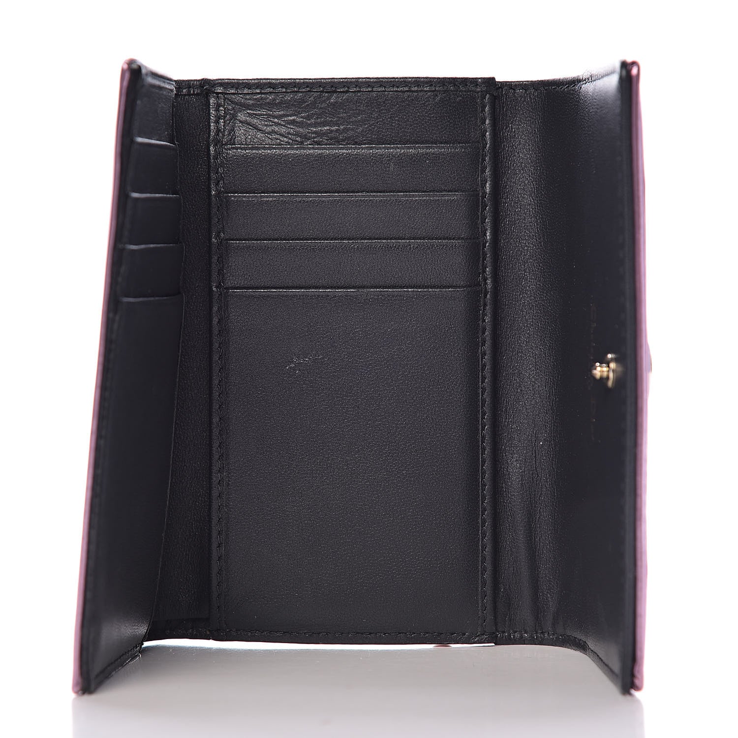 Christian Dior Metallic Patent Micro-Cannage Diorama Elancee Wallet Pink 5 of 12