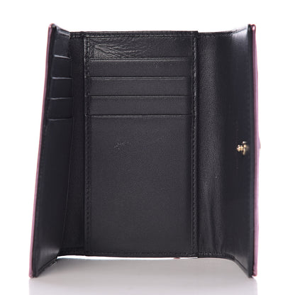 Christian Dior Metallic Patent Micro-Cannage Diorama Elancee Wallet Pink 5 of 12