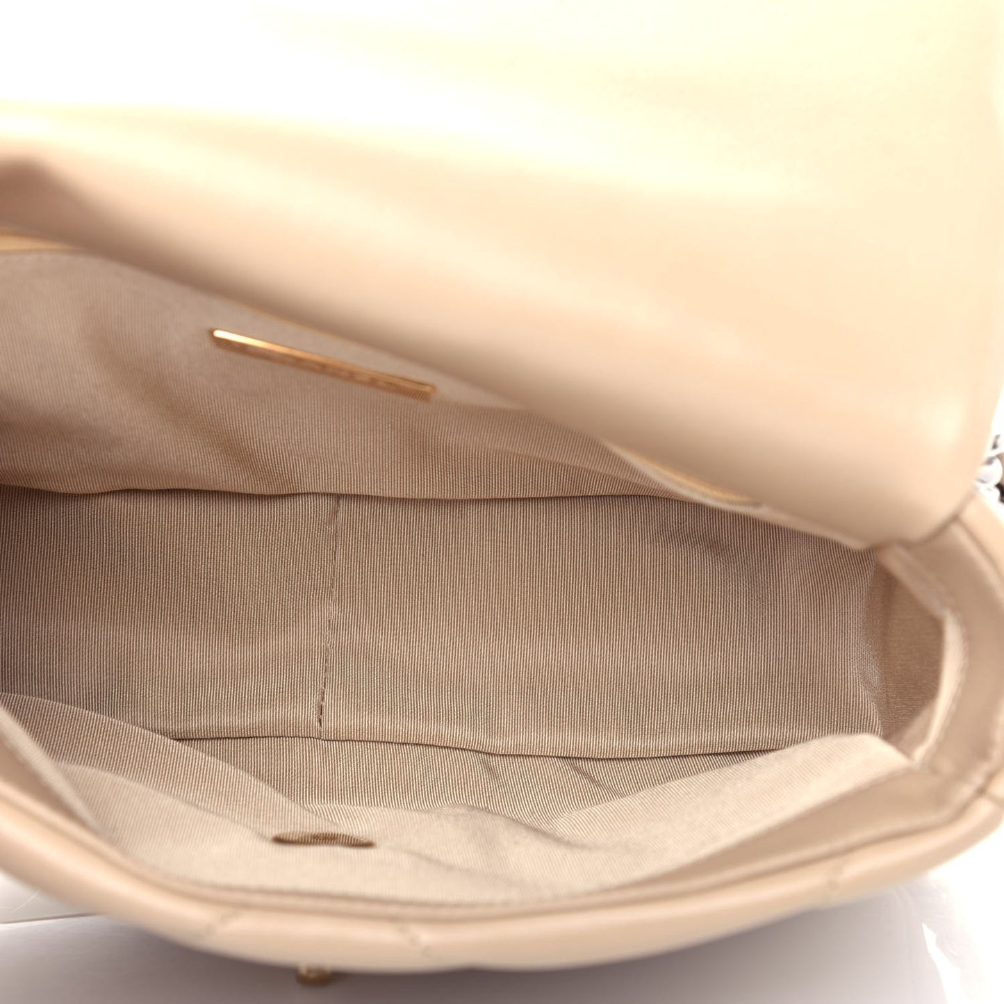 Lambskin Quilted Medium Chanel 19 Flap Dark Beige