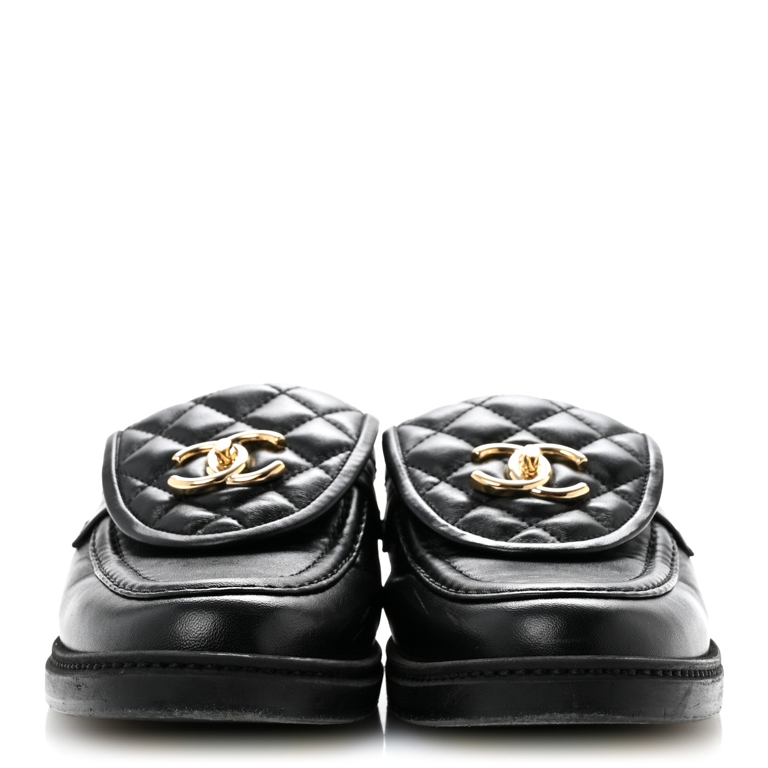 Chanel Lambskin Quilted CC Turnlock Mules 39.5 Black 3 of 11