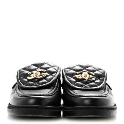 Chanel Lambskin Quilted CC Turnlock Mules 39.5 Black 3 of 11
