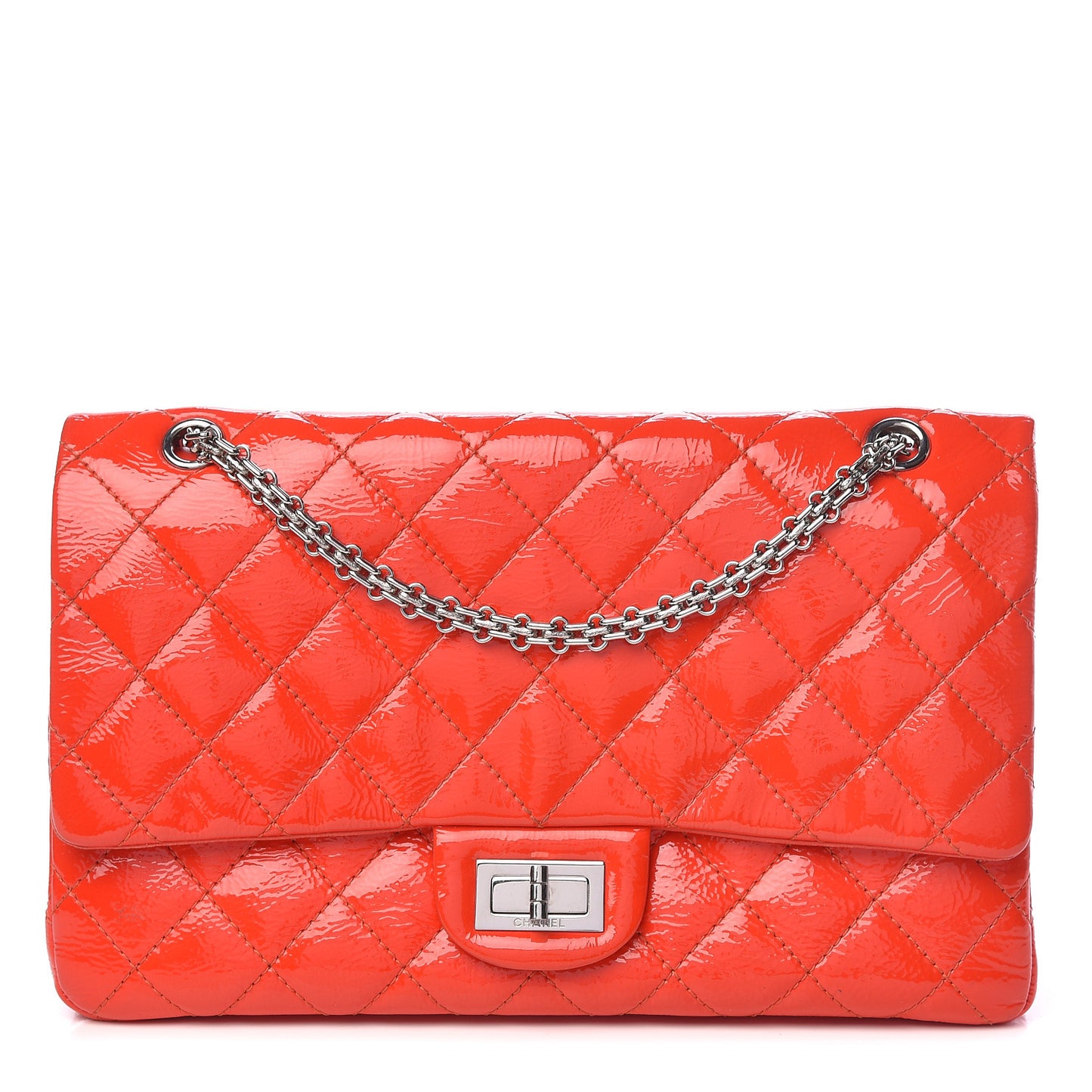 Distressed Patent Quilted 2.55 Reissue 227 Flap Red