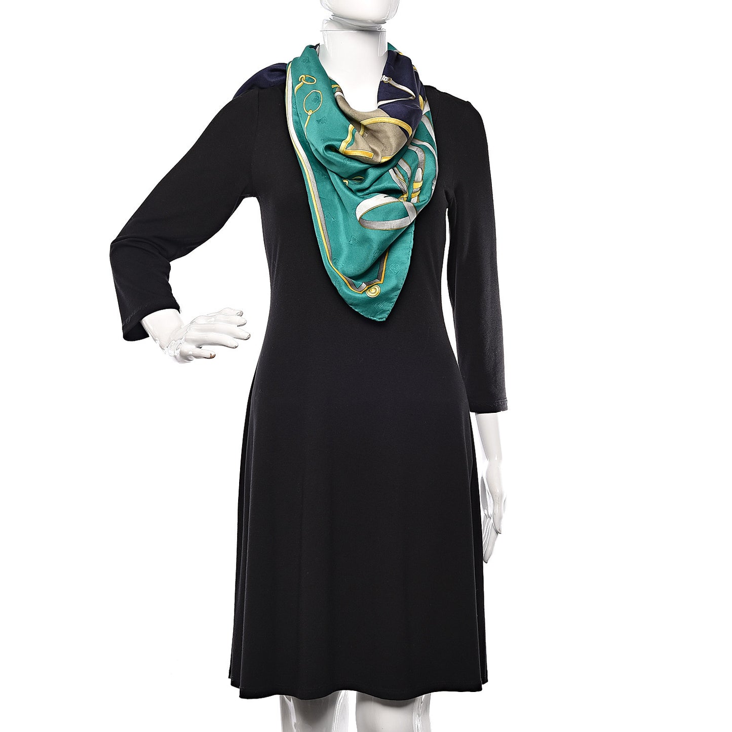 Silk Square Scarf Navy
